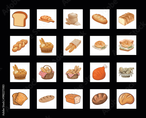 toasted bread slices vector illustration, flat design