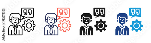 Editorial Feedback icon set multiple style collection