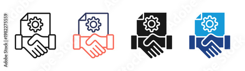 Legal Agreement icon set multiple style collection