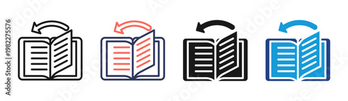 Content Revision icon set multiple style collection
