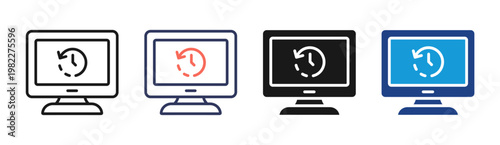 Update History icon set multiple style collection