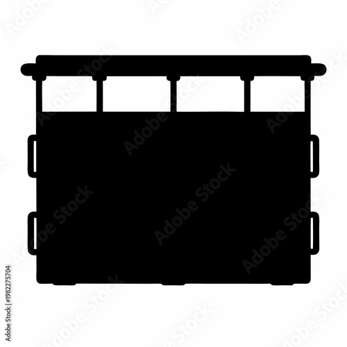 Silhouette of a Large Industrial Trash Container or Dumpster for Waste Disposal