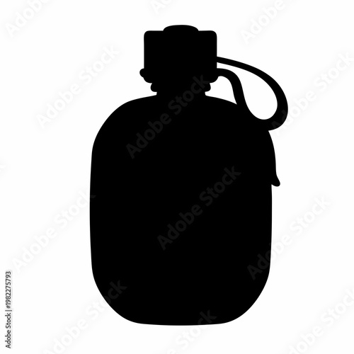 Silhouette of a canteen, essential equipment for outdoor adventures and survival