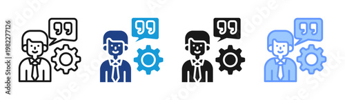 Editorial Feedback icon set multiple style collection