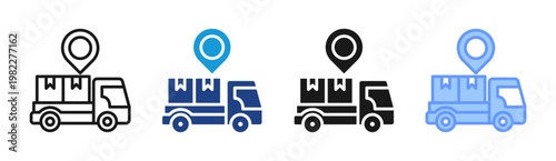 Content Delivery icon set multiple style collection