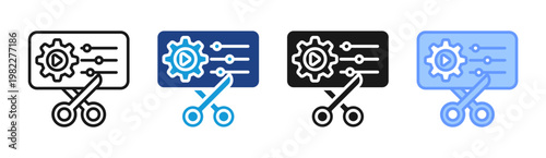 Content Editing icon set multiple style collection