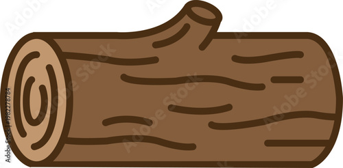 Wooden Log Illustration Cut Timber Firewood Icon Nature Camping Designs