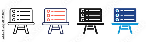 Bullet Board icon set multiple style collection