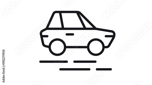 Obraz na plátne Motorized passenger automobile traversing an asphalt thoroughfare during a daily commute