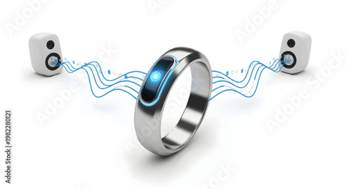 Smart ring with wireless connection to speakers technology