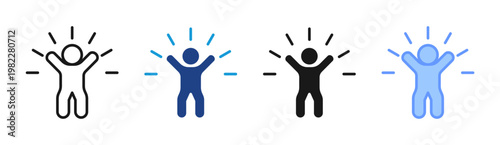 Success Star icon set multiple style collection