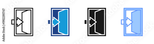 Open Door icon set multiple style collection