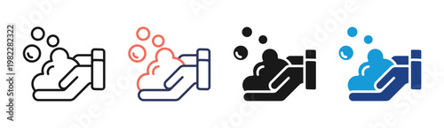 Hand Washing icon set multiple style collection