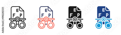 Vision Test icon set multiple style collection