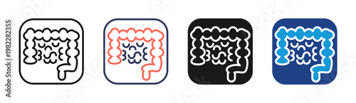 Gut Health icon set multiple style collection