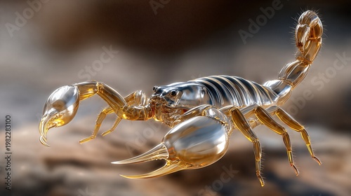 Scorpio Creature in a Natural Setting Showing Its Claws and Body Detail