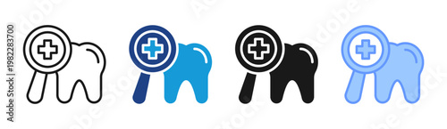 Dental Care icon set multiple style collection