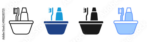 Oral Hygiene icon set multiple style collection