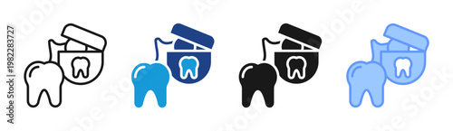 Dental Check icon set multiple style collection