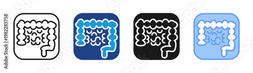 Gut Health icon set multiple style collection