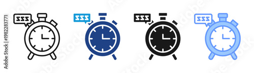 Sleep Schedule icon set multiple style collection