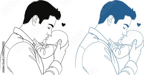 Heartwarming fathers day illustration a touching depiction of father and child love and bonding