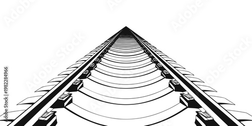 Stylized railway track perspective view graphic with perspective illustration railroad abstract transportation geometry direction movement industrial infrastructure minimalist convergence