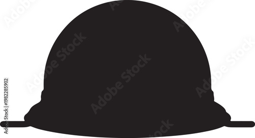 A minimalistic black silhouette of a helmet viewed from the side Vector

