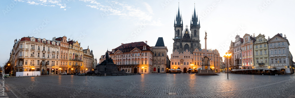 Obraz premium stunning view of the old town Hall and Church of Our Lady before Tyn Prague Old Town Square, Czech Republic, Europe. UNESCO World Heritage city