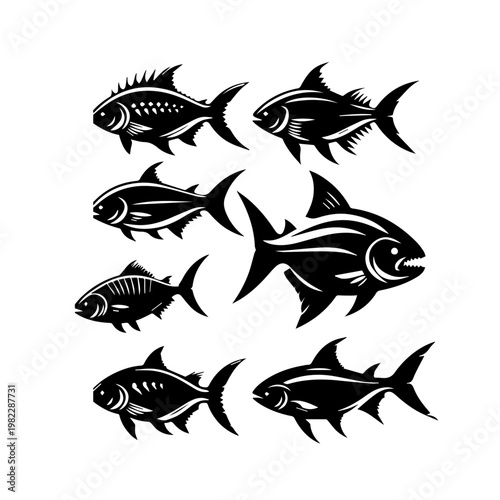 piranha fish vector illustration