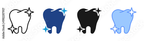 Healthy Tooth icon set multiple style collection