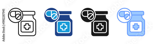 Medical Test icon set multiple style collection