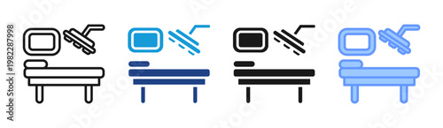 Hospital Bed icon set multiple style collection