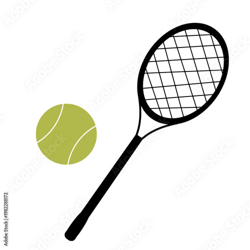tennis racket and ball vector illustration 