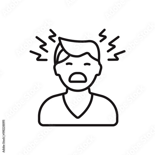 panic attack icons minimalist flat style design, panic attack Vector illustration on white background