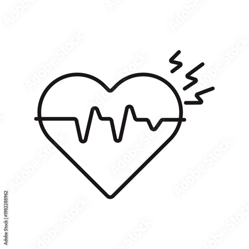 heartbeat icons minimalist flat style design, heartbeat Vector illustration on white background