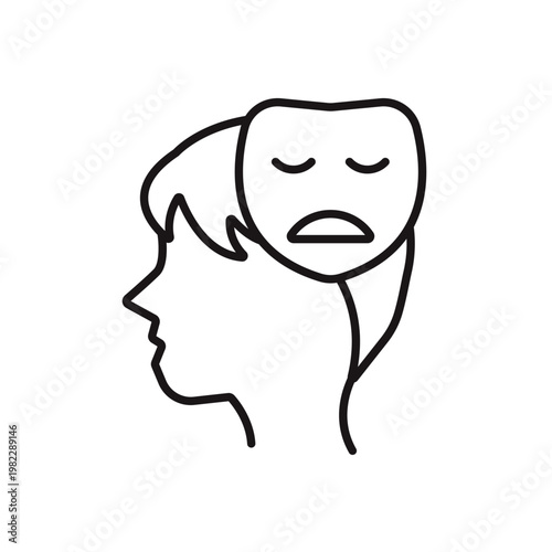 feel sad icons minimalist flat style design, feel sad Vector illustration on white background