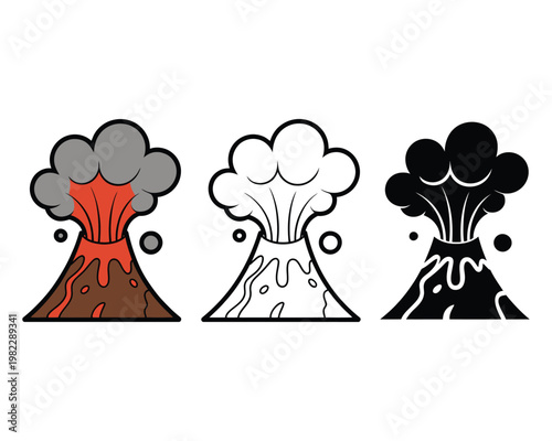 Volcanoes erupt in three distinct designs.