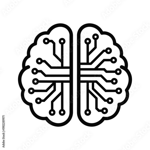 Digital Brain Technology Concept Graphic