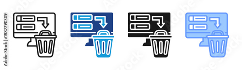 Task Delete icon set multiple style collection