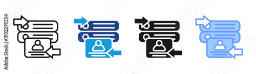 User Transfer icon set multiple style collection