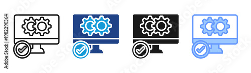 System Verified icon set multiple style collection