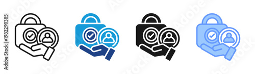 User Approval icon set multiple style collection