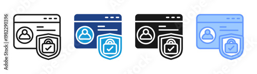Profile Security icon set multiple style collection