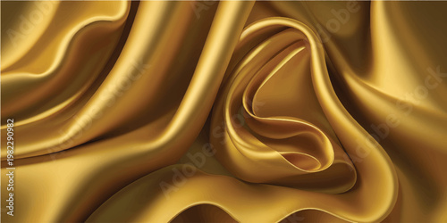 gold luxury silk background, Crumpled gold satin texture background or elegant wallpaper design, background, Generative AI