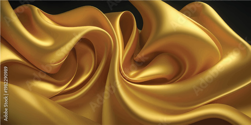 gold luxury silk background, Crumpled gold satin texture background or elegant wallpaper design, background, Generative AI