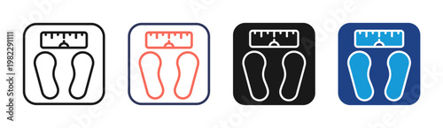 Body Scale icon set multiple style collection