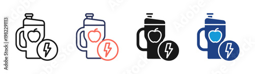 Apple Bottle icon set multiple style collection