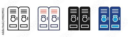 Locker Room icon set multiple style collection