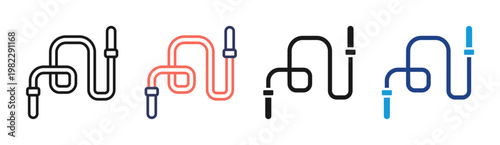 Gym Shower icon set multiple style collection